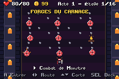Carte de la Tour : 16 étages, embranchements et pion animé